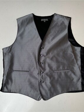 Protocol Silver Textured Dress Vest